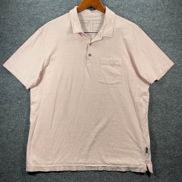 Patagonia Conversion Polo Shirt Men's XL Pink Striped Organic Casual READ - Picture 1 of 12